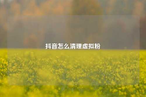 抖音怎么清理虚拟粉