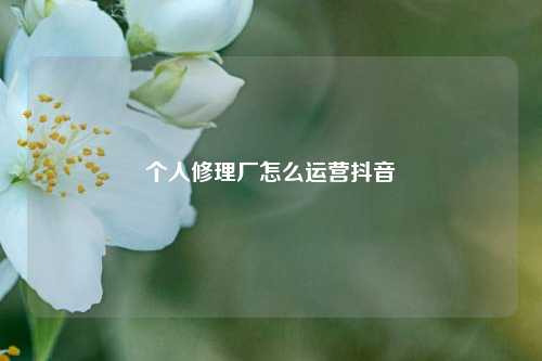 个人修理厂怎么运营抖音