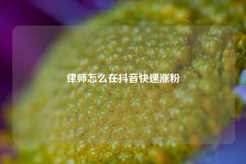 律师怎么在抖音快速涨粉