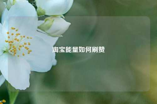 淘宝能量如何刷赞